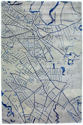 Designer tapijt - 241 x 153 cm - zilver