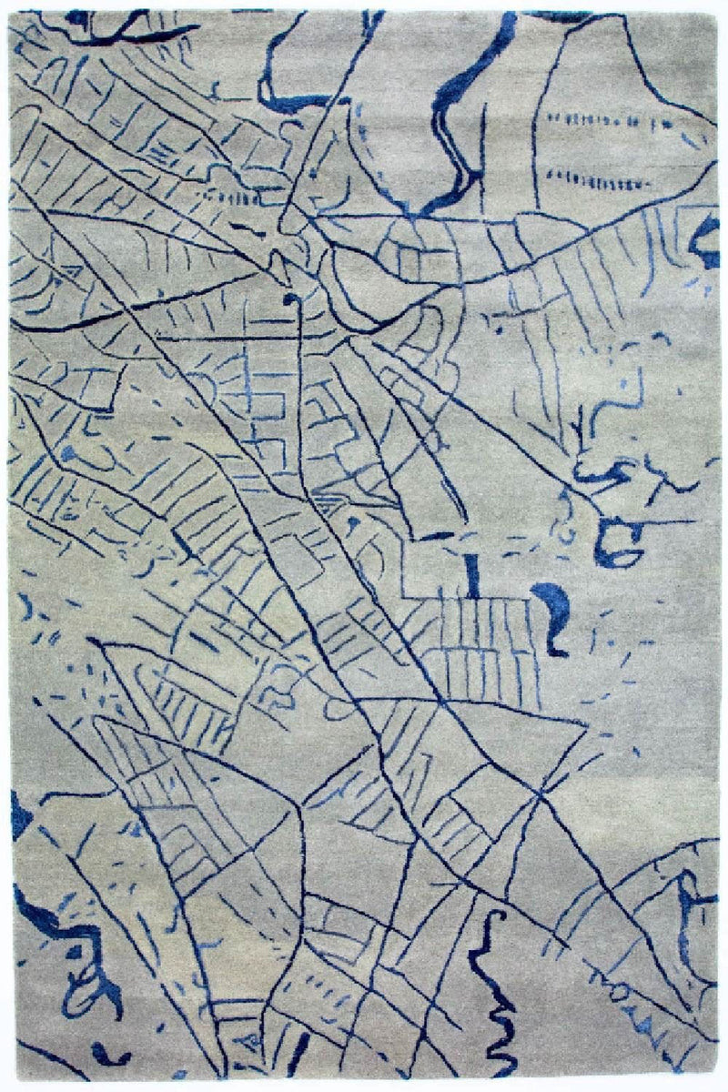 Designer tapijt - 241 x 153 cm - zilver