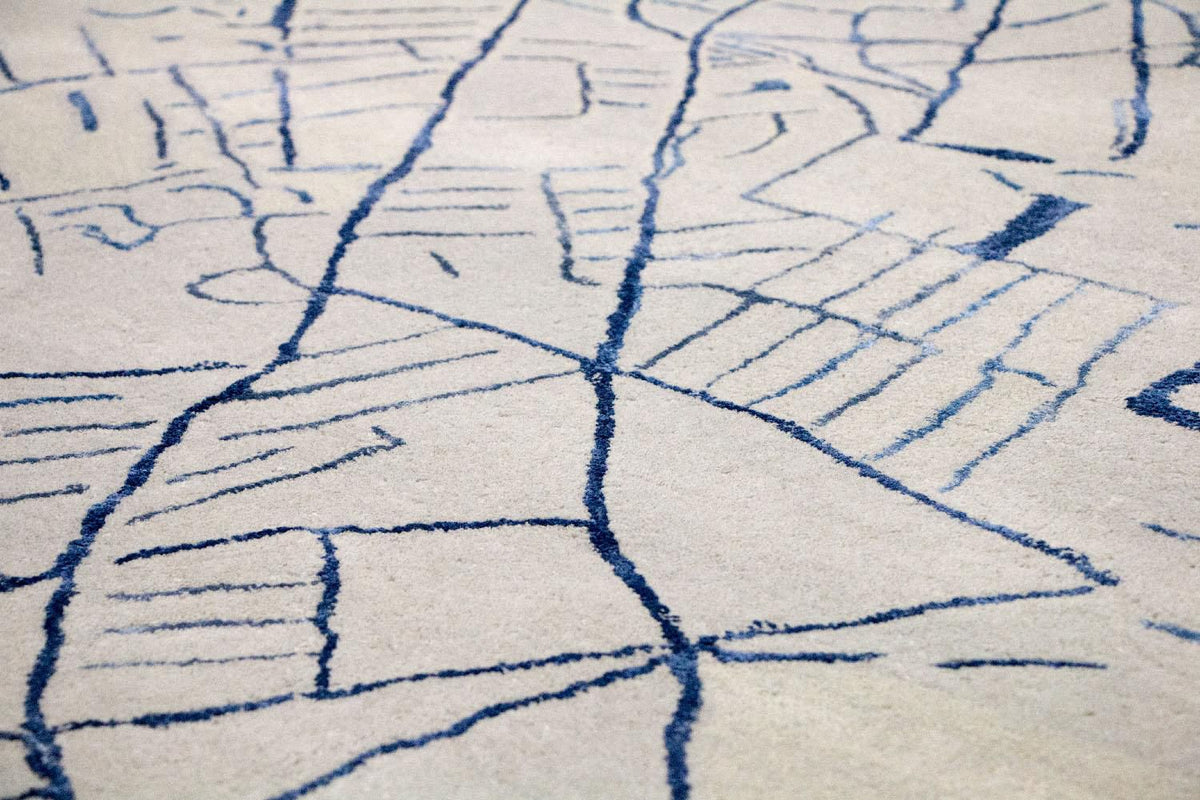 Designer tapijt - 241 x 153 cm - zilver