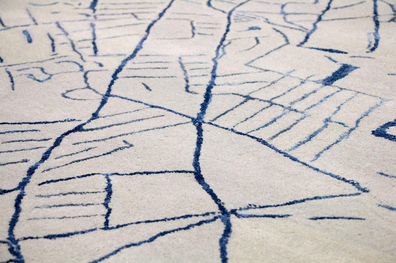 Designer tapijt - 241 x 153 cm - zilver