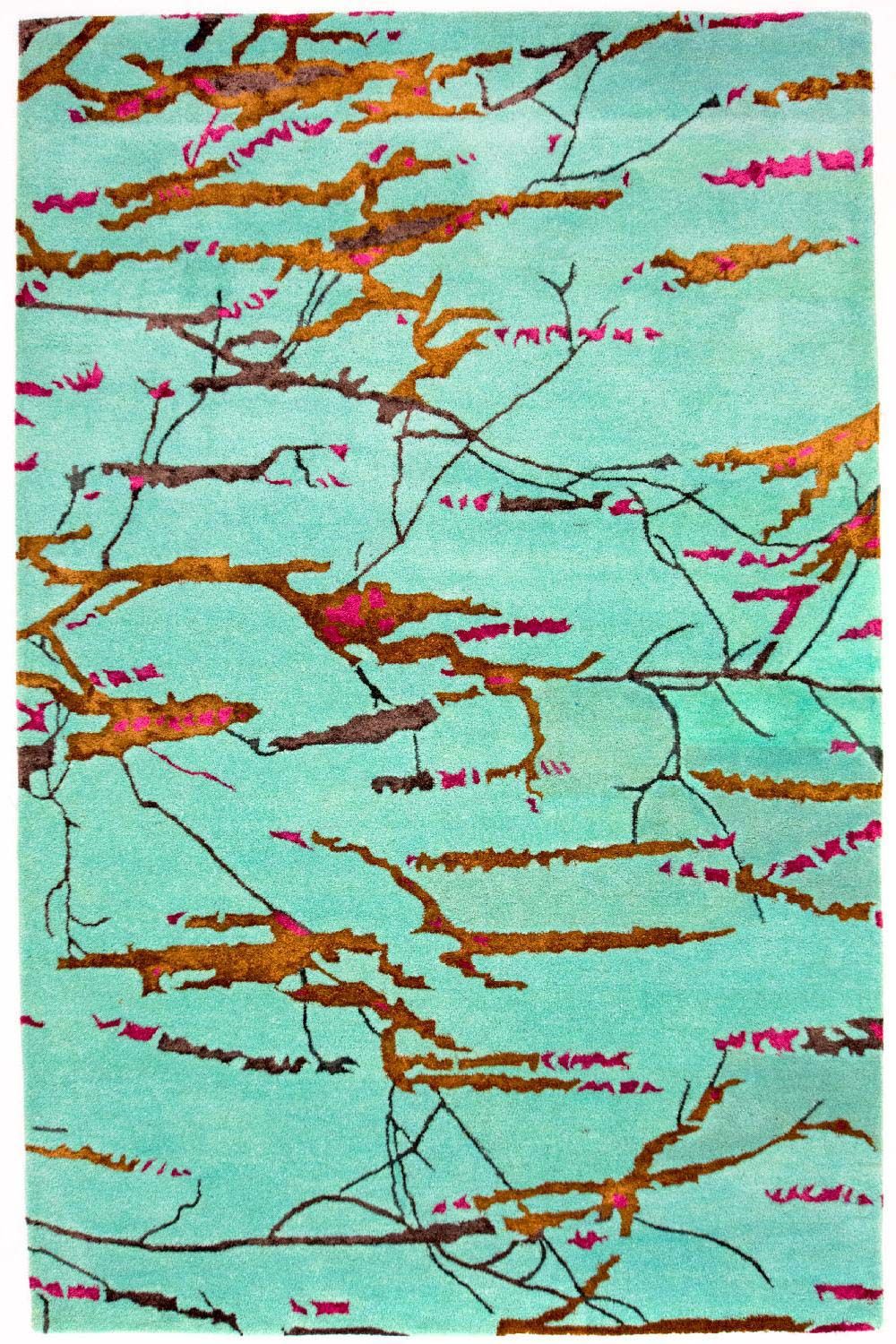 Designer tapijt - 248 x 154 cm - turkoois