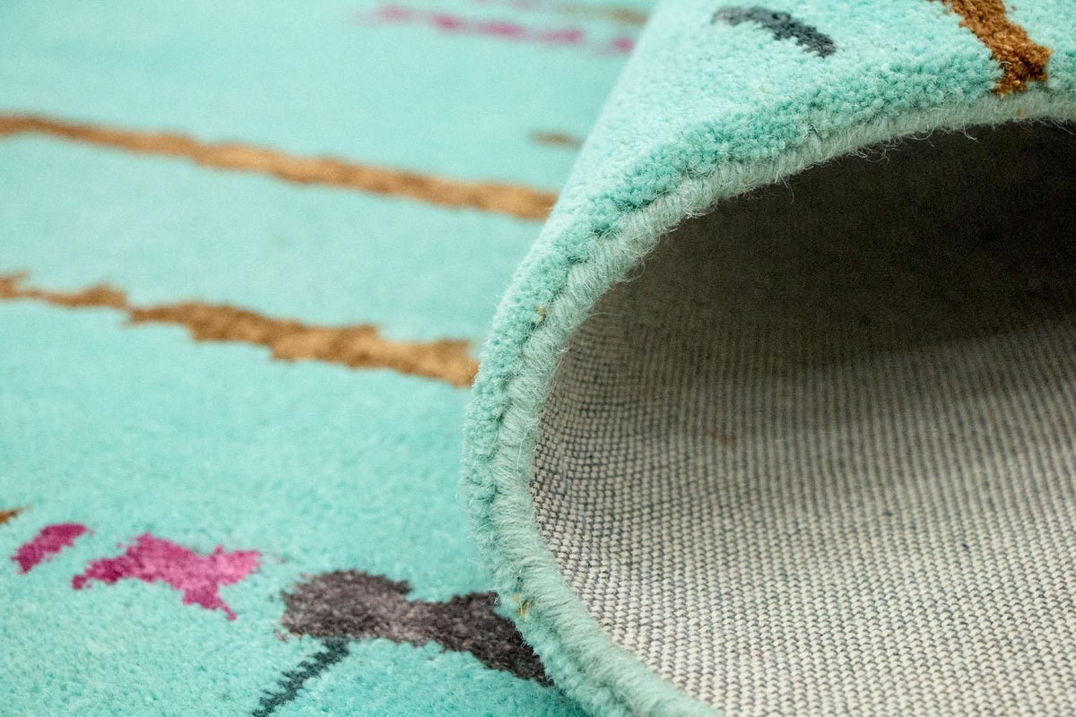 Designer tapijt - 248 x 154 cm - turkoois