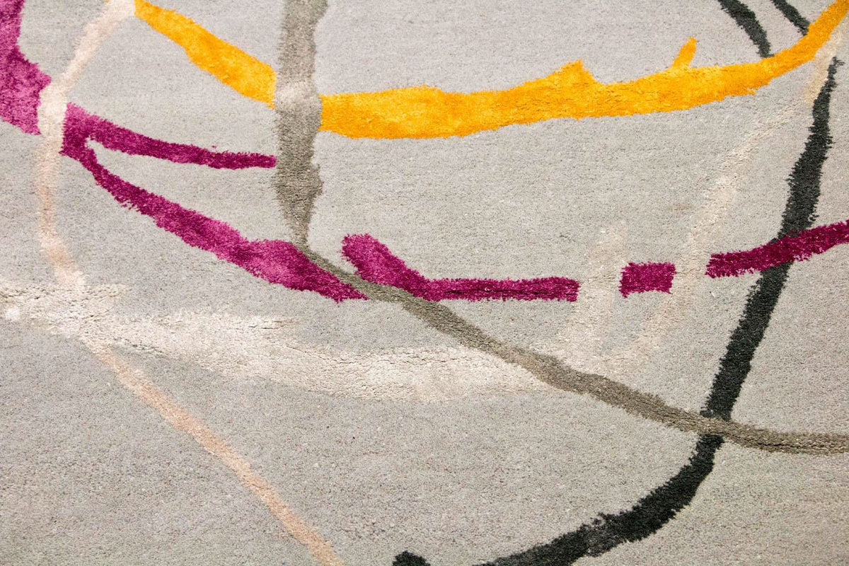 Designer tapijt - 243 x 153 cm - zilver