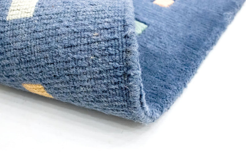 Loper Nepal tapijt - 240 x 80 cm - donkerblauw