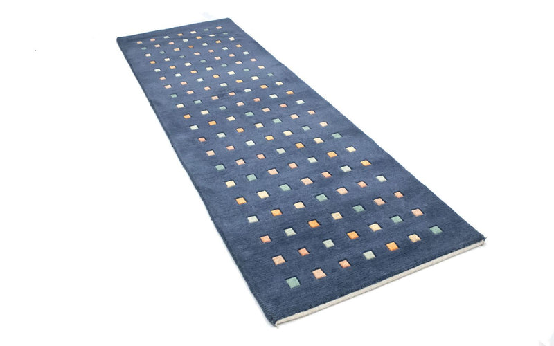 Loper Nepal tapijt - 240 x 80 cm - donkerblauw