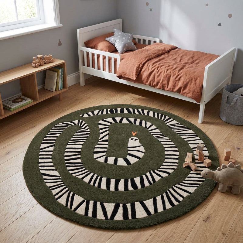 Kinderteppich Schlange rund