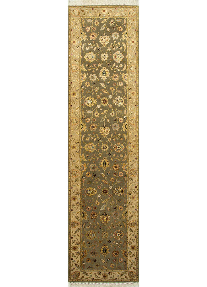 Loper Wollen tapijt - 300 x 75 cm - groen