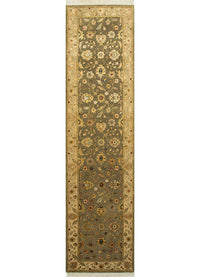 Loper Wollen tapijt - 300 x 75 cm - groen