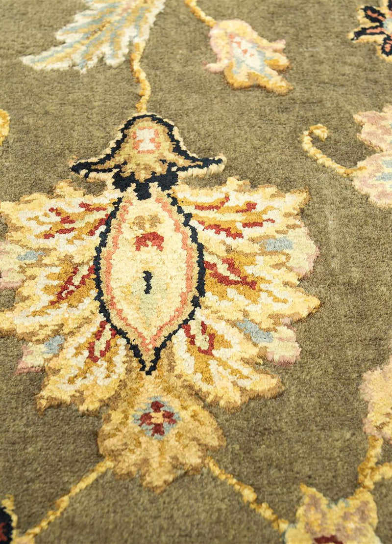 Loper Wollen tapijt - 300 x 75 cm - groen