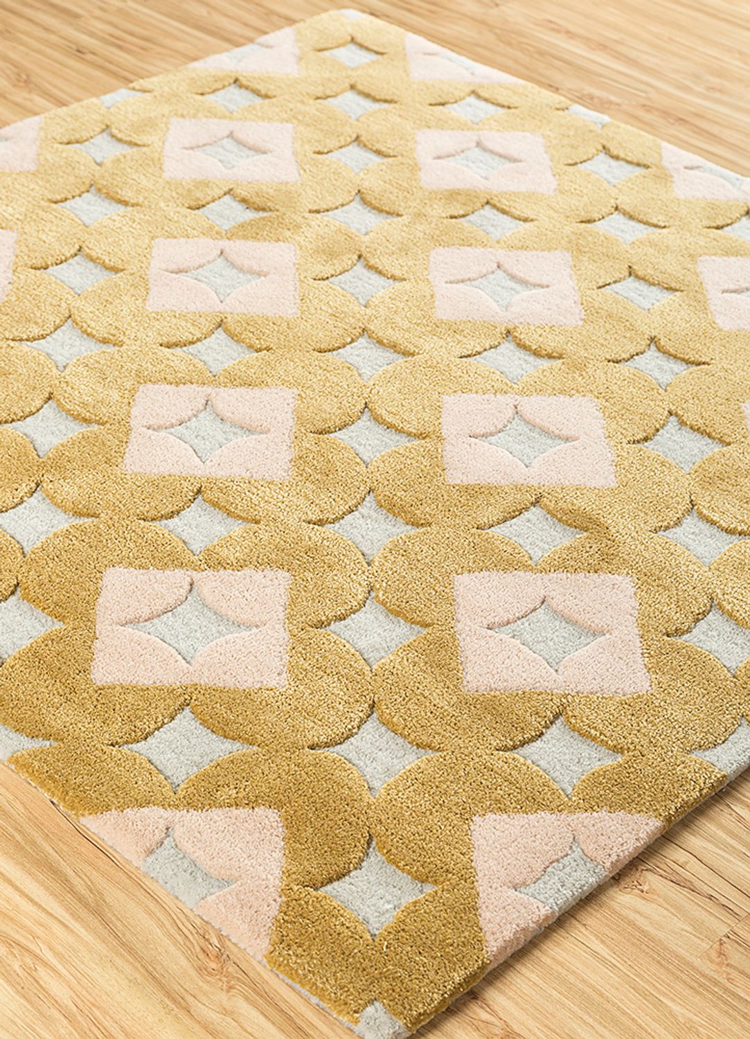 Wollen tapijt vierkant  - 180 x 180 cm - goud