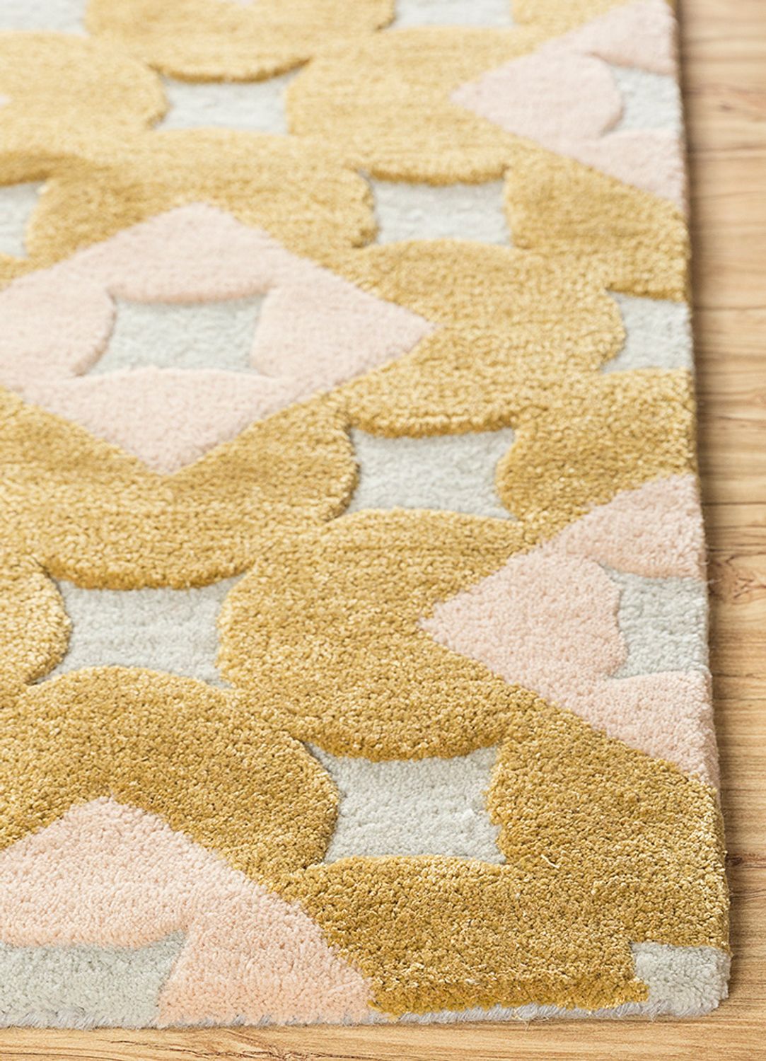 Wollen tapijt vierkant  - 180 x 180 cm - goud