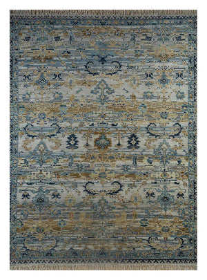 Wollen tapijt - 300 x 240 cm - zee blauw