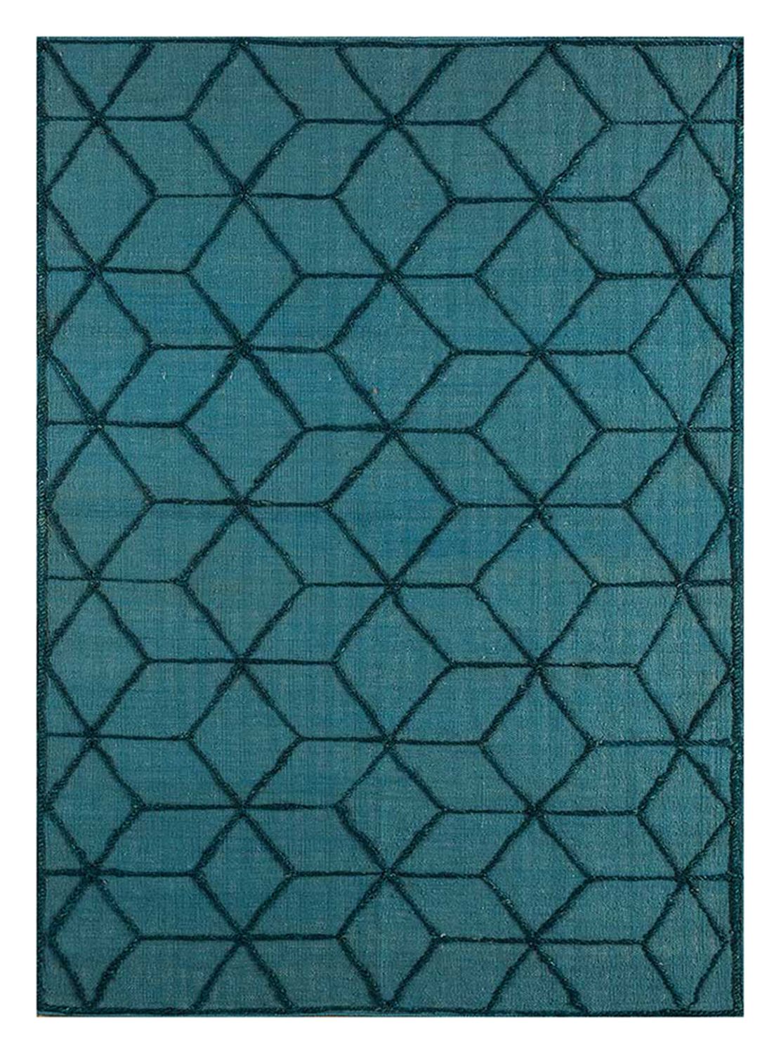 Wollen tapijt - 240 x 150 cm - zee blauw