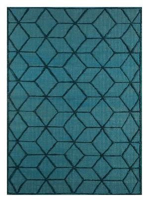 Wollen tapijt - 240 x 150 cm - zee blauw