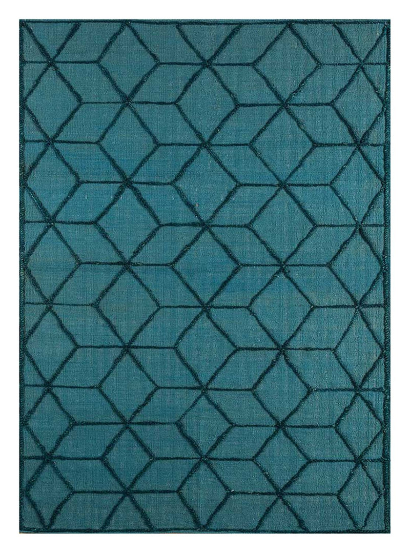 Wollen tapijt - 240 x 150 cm - zee blauw