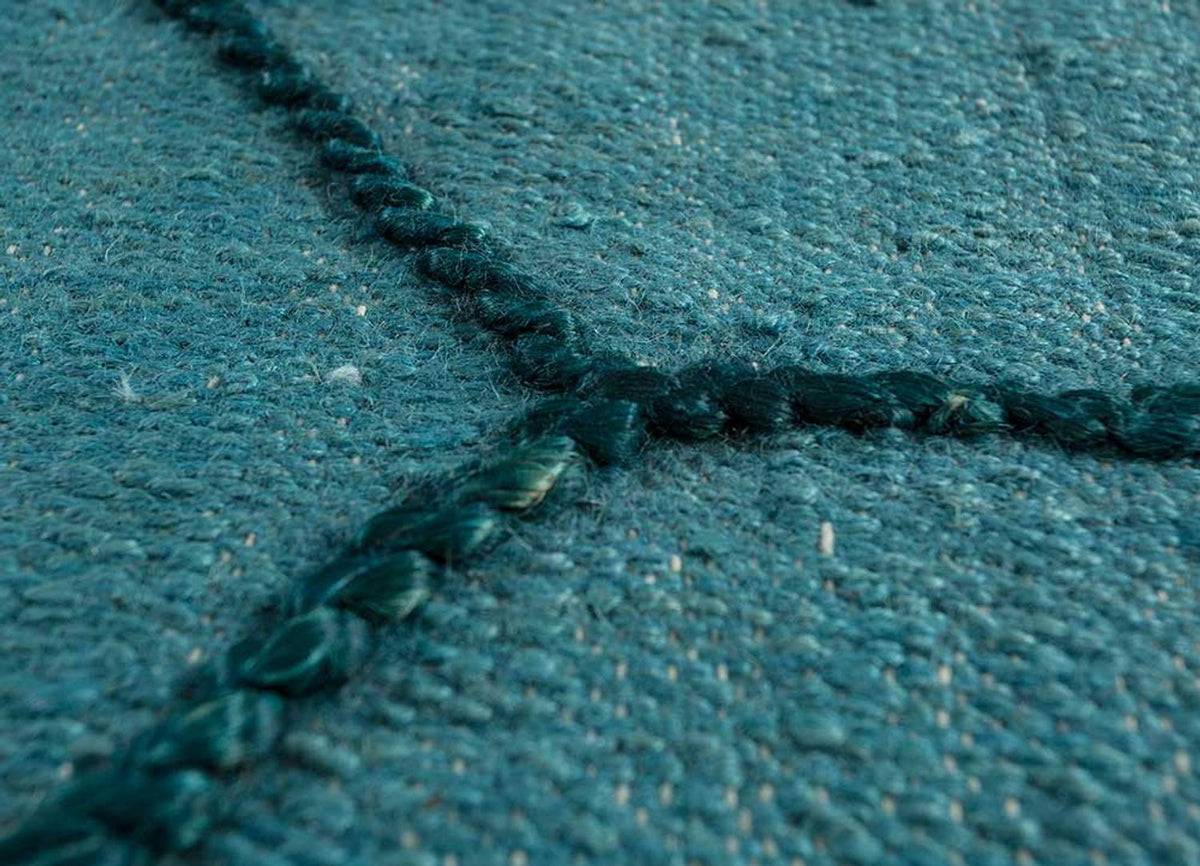 Wollen tapijt - 240 x 150 cm - zee blauw