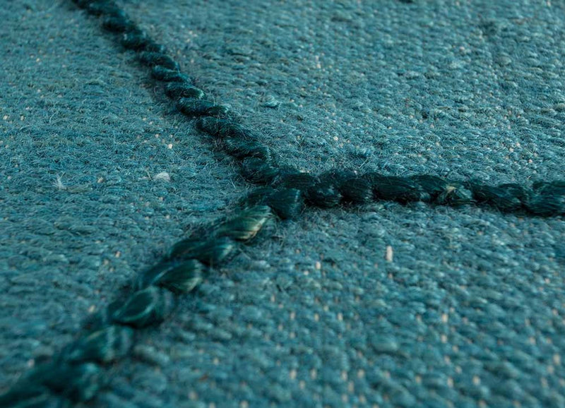 Wollen tapijt - 240 x 150 cm - zee blauw