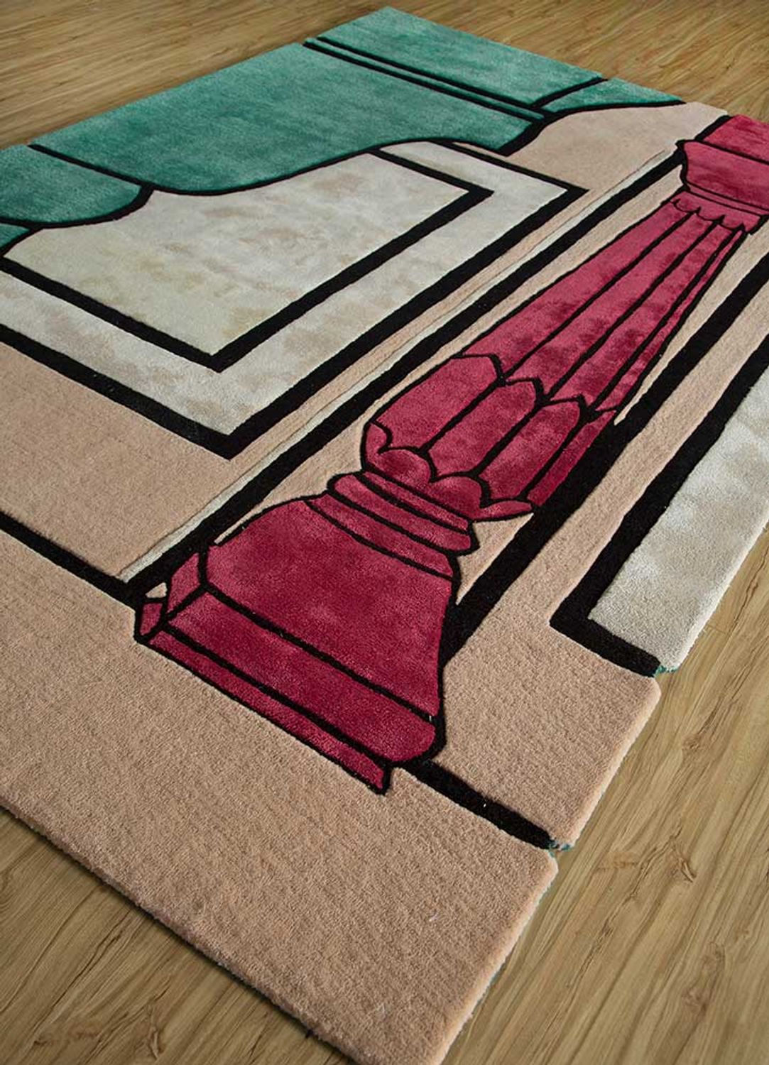 Wollen tapijt speciale vorm  - 270 x 180 cm - oranje