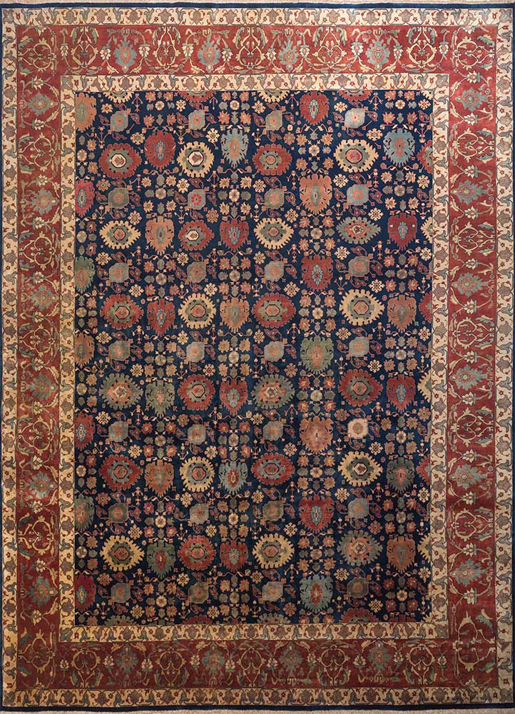 Wollen tapijt - 435 x 360 cm - blauw