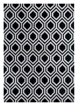 Wollen tapijt - 330 x 240 cm - zwart en wit