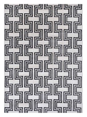 Wollen tapijt - 330 x 240 cm - zwart en wit