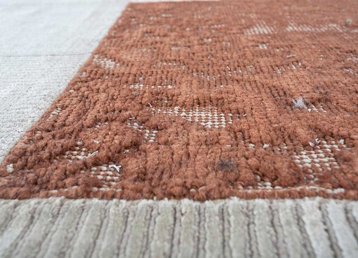 Wollen tapijt speciale vorm  - 180 x 150 cm - crème