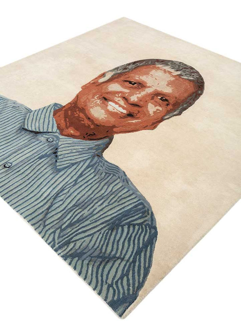 Wollen tapijt vierkant  - 185 x 185 cm - crème