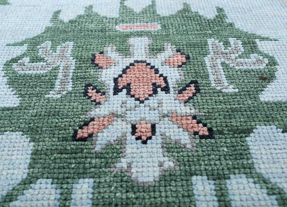 Wollen tapijt - 360 x 270 cm - lichtblauw