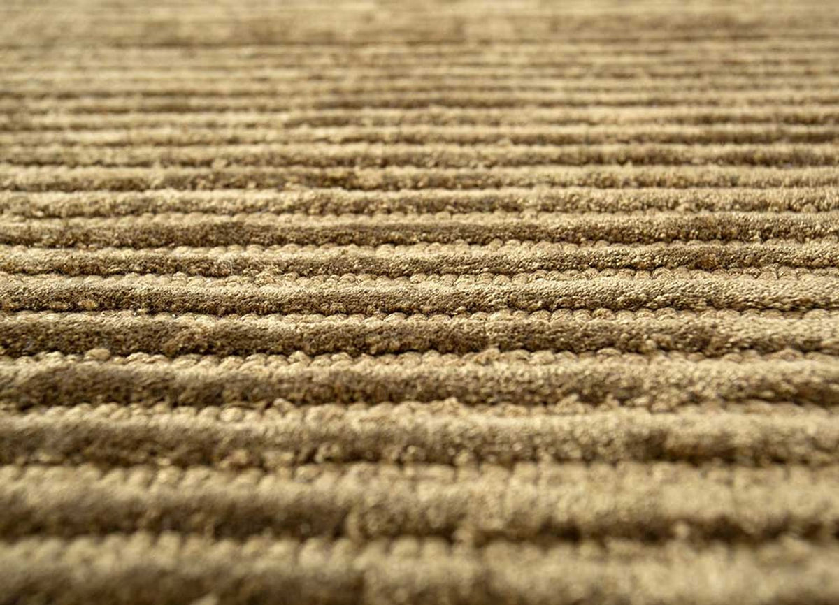 Wollen tapijt speciale vorm  - 210 x 165 cm - donker beige