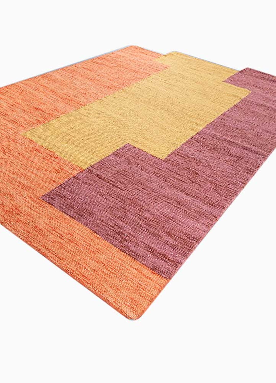 Wollen tapijt speciale vorm  - 270 x 180 cm - oranje