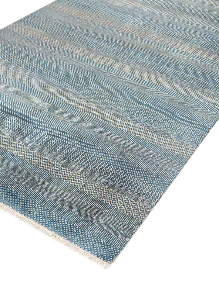 Wollen tapijt - 270 x 180 cm - zee blauw