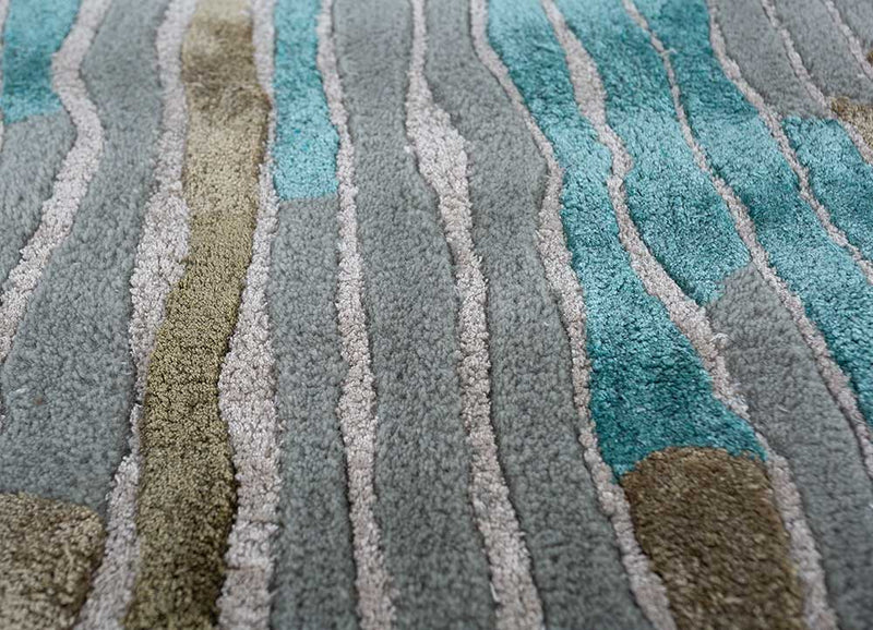 Designer tapijt speciale vorm  - 270 x 180 cm - blauw