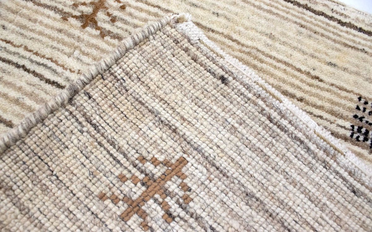 Wollen tapijt - 124 x 63 cm - natuur