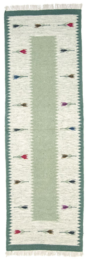 Loper Kelim tapijt - Trendy - 250 x 80 cm - lichtgroen