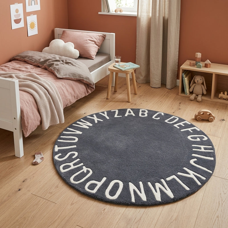 Alfabet ABC Kindertapijt Rond
