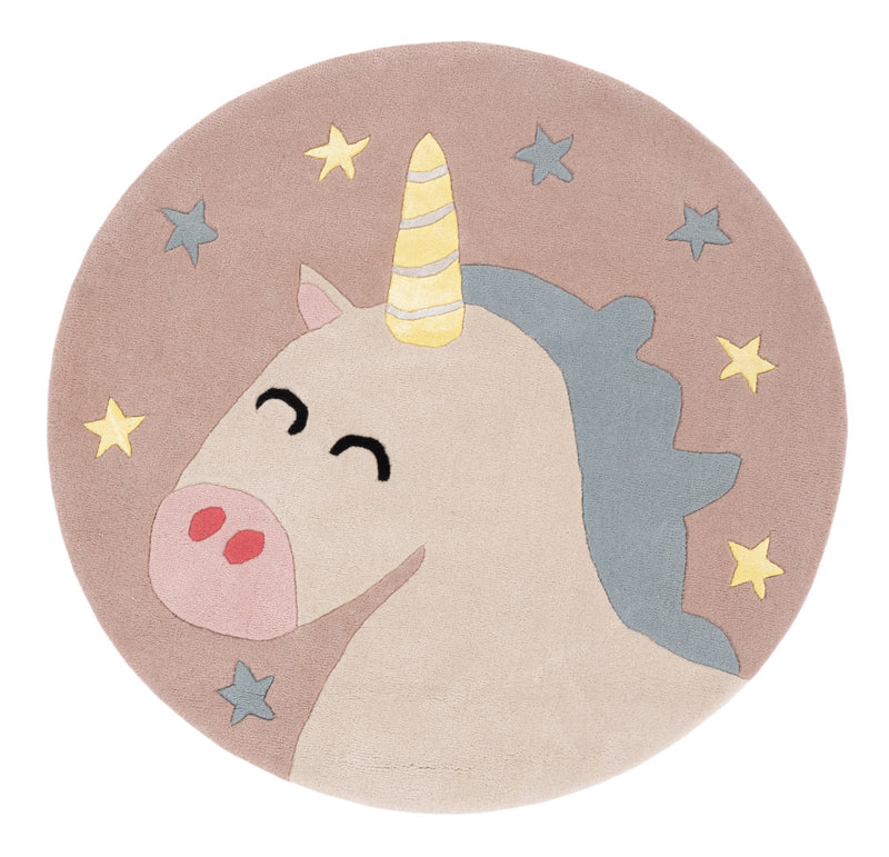 Kinderteppich Einhorn rund