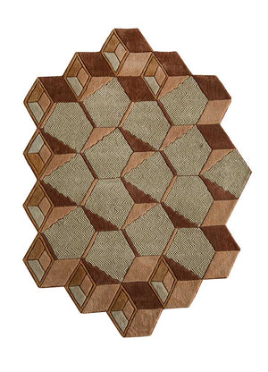 Wollen tapijt speciale vorm  - 140 x 195 cm - mintgroen