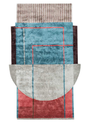 Designer tapijt speciale vorm  - 240 x 150 cm - veelkleurig