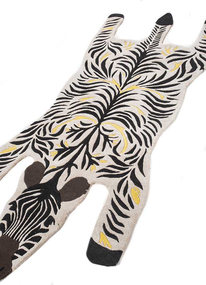 Kindertapijt speciale vorm  - 215 x 90 cm - zwart en wit