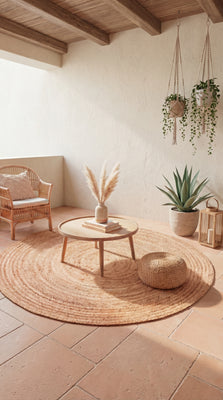 Sisal tapijt - Indigo - rond