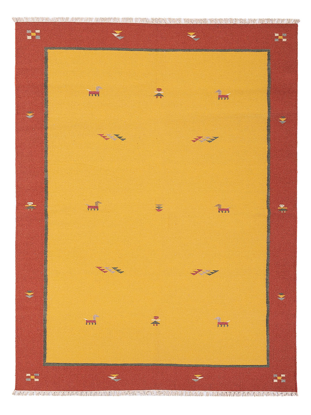 Kelim Teppich - Trendy - 240 x 170 cm - senfgelb