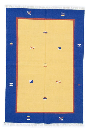 Kelim tapijt - Trendy - 200 x 140 cm - geel