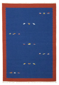 Kelim tapijt - Trendy - 180 x 120 cm - blauw