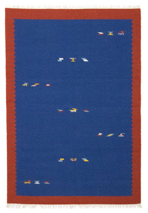 Kelim tapijt - Trendy - 180 x 120 cm - blauw