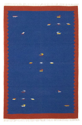 Kelim tapijt - Trendy - 180 x 120 cm - blauw