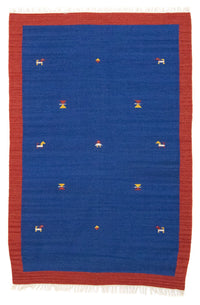 Kelim tapijt - Trendy - 180 x 120 cm - blauw