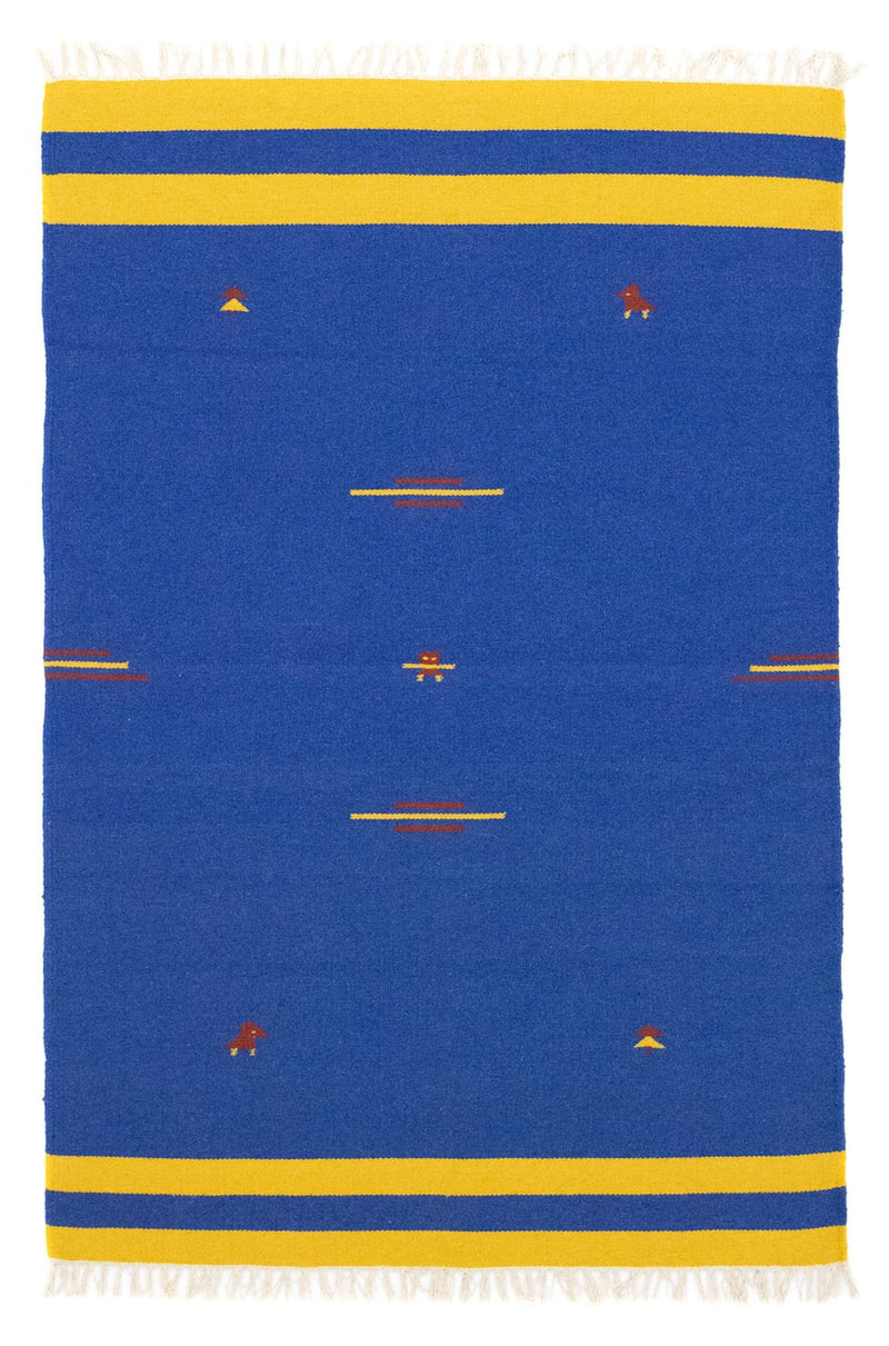 Kelim tapijt - Trendy - 180 x 120 cm - blauw