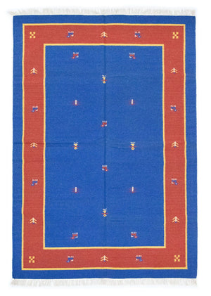 Kelim tapijt - Trendy - 200 x 140 cm - blauw