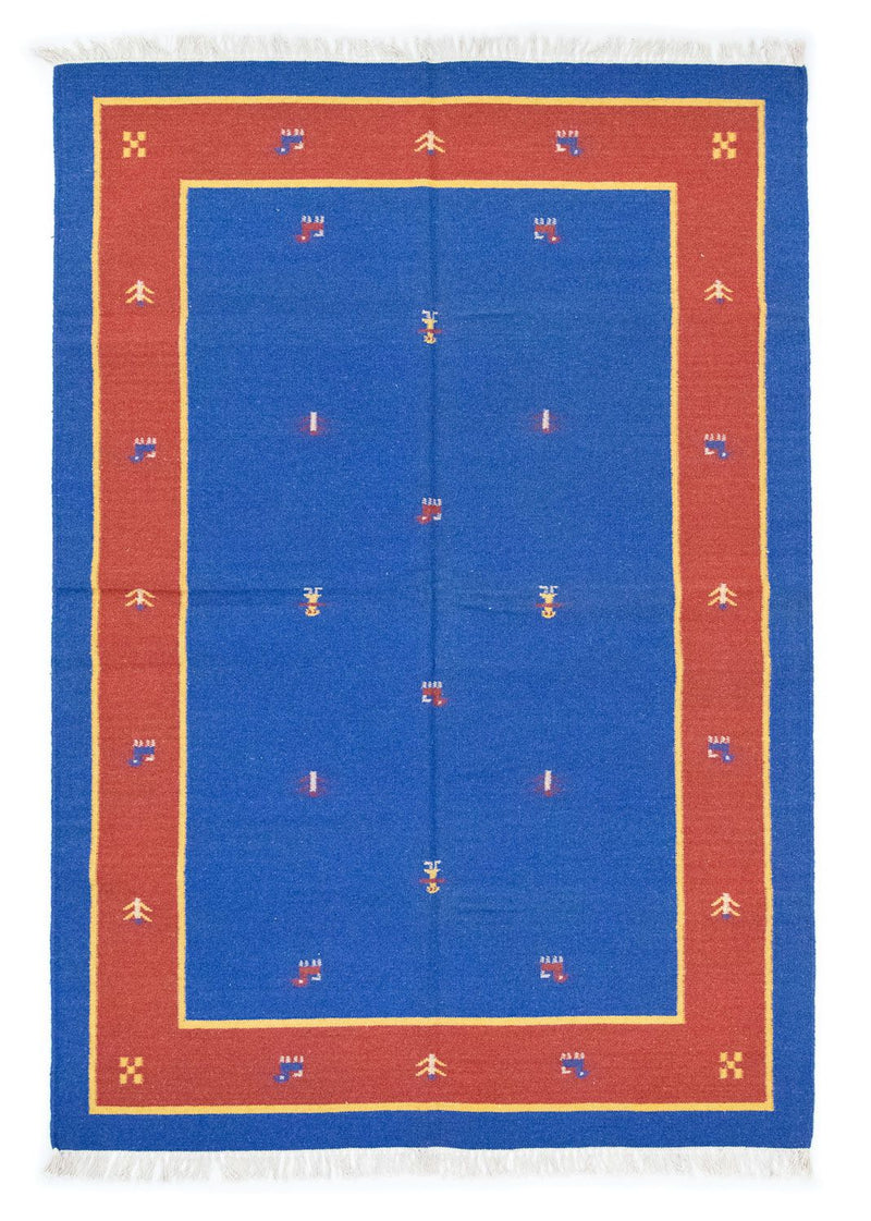 Kelim tapijt - Trendy - 200 x 140 cm - blauw