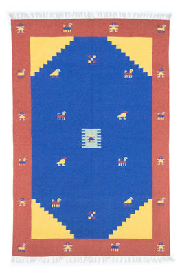 Kelim tapijt - Trendy - 200 x 140 cm - blauw